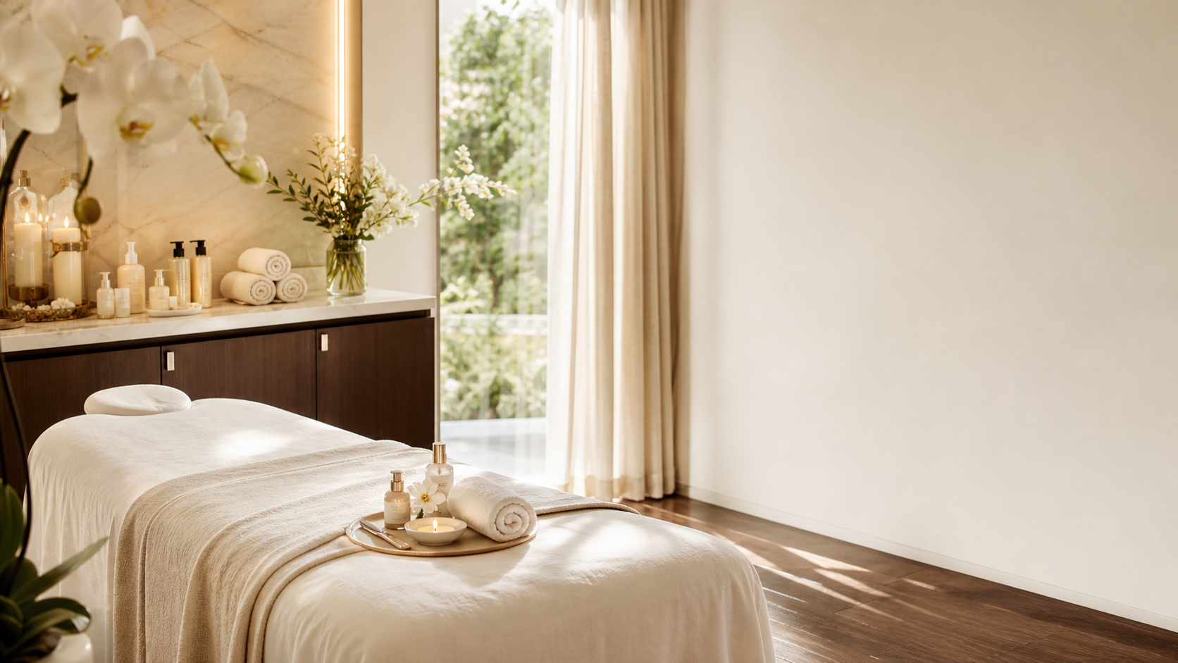 Cabina elegante per trattamenti estetici e massaggi